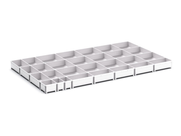Cubio Plastic Box Divider Kit 29 Compartment for Cabinet - WxDxH: 1050X650X75mm Plastic Ral 7035 _SKU-43020808