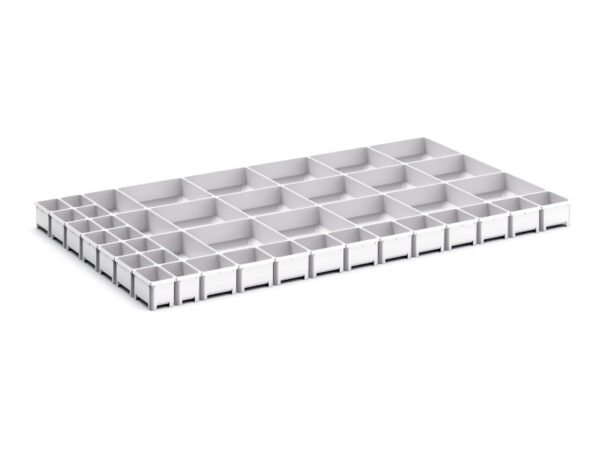 Cubio Plastic Box Divider Kit 43 Compartment for Cabinet - WxDxH: 1050X650X75mm Plastic Ral 7035 _SKU-43020809