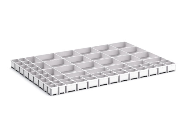 Cubio Plastic Box Divider Kit 64 Compartment for Cabinet - WxDxH: 1050X750X75mm Plastic Ral 7035 _SKU-43020811
