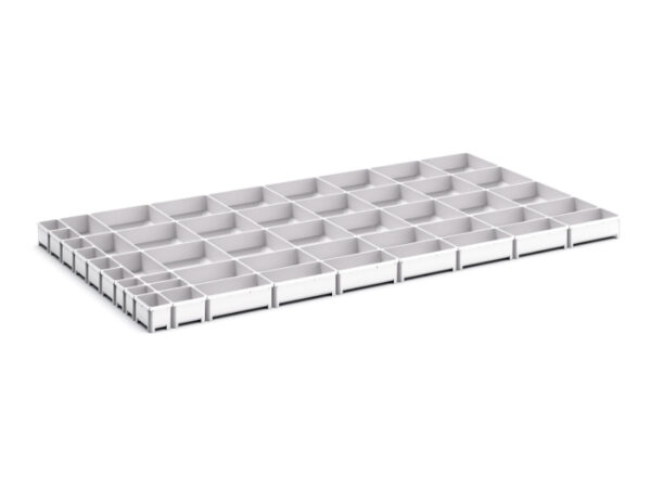 Cubio Plastic Box Divider Kit 50 Compartment for Cabinet - WxDxH: 1300X750X75mm Plastic Ral 7035 _SKU-43020816
