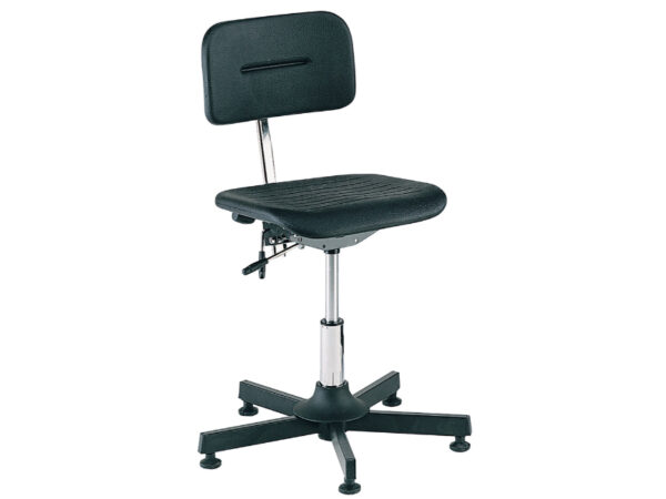 Industrial Swivel Chair - Industrial Chair Vinyl (Adjustable Height 460-590). WxDxH: 500X500X1090mm Black _SKU-88601008