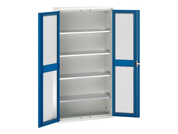 Verso Window Door Cupboard with 4 Shelves. WxDxH: 1050X350X2000mm Ral 7035/5010 _SKU-16926273.11
