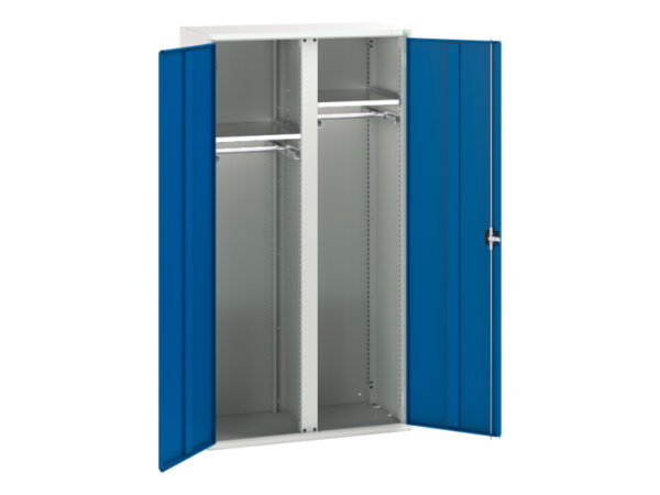 Large Cupboard And Drawers - Verso Kitted Cupboard with 2 Shelves, 2 Rail. WxDxH: 1050X550X2000mm Ral 7035/5010 _SKU-16926578.11