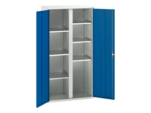 6 Shelve Metal Cupboard - Verso Kitted Cupboard with 6 Shelves. WxDxH: 1050X550X2000mm Ral 7035/5010 _SKU-16926580.11