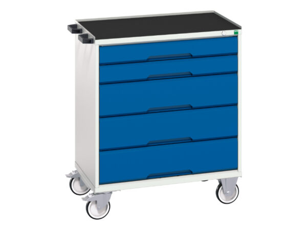 Bott 5 Drawer Mobile Cabinet On Wheels - Verso Mobile Cabinet with 5 Drawers And Top Tray. WxDxH: 800X550X965mm Ral 7035/5010 _SKU-16927002.11