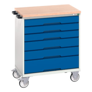 6 Drawer Mobile Cabinet - Verso Mobile Cabinet with 6 Drawers And Mpx Top. WxDxH: 800X600X980mm Ral 7035/5010 _SKU-16927004.11