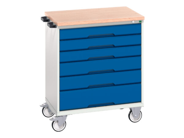 6 Drawer Mobile Cabinet - Verso Mobile Cabinet with 6 Drawers And Mpx Top. WxDxH: 800X600X980mm Ral 7035/5010 _SKU-16927004.11