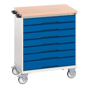 Verso Mobile Cabinet with 7 Drawers - Mpx Top. WxDxH: 800X600X980mm Ral 7035/5010 _SKU-16927007.11