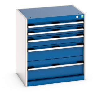 - Cubio Drawer Cabinet with 5 Drawers. WxDxH: 650X525X700mm Ral 7035/5010 _SKU-40011042.11V