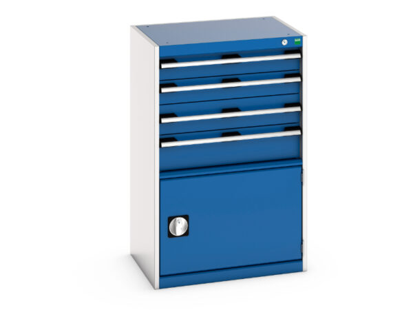Bott Drawer Cabinet - with 4 Drawers / Door. WxDxH: 650X525X1000mm Ral 7035/5010 _SKU-40011052.11V