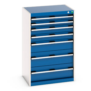 Cubio Drawer Cabinet with 7 Drawers. WxDxH: 650X525X1000mm Ral 7035/5010 _SKU-40011055.11V