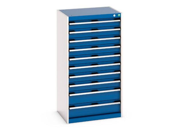 Cubio Drawer Cabinet with 10 Drawers. WxDxH: 650X525X1200mm Ral 7035/5010 _SKU-40011065.11V