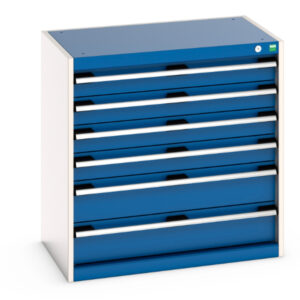 Cubio Drawer Cabinet with 6 Drawers. WxDxH: 800X525X800mm Ral 7035/5010 _SKU-40012019.11V
