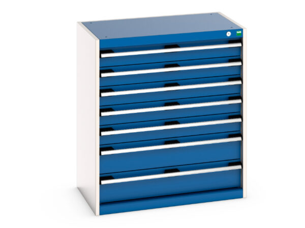 Cubio Drawer Cabinet with 7 Drawers. WxDxH: 800X525X900mm Ral 7035/5010 _SKU-40012029.11V