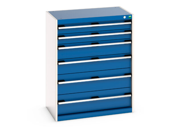 Cubio Drawer Cabinet with 6 Drawers. WxDxH: 800X525X1000mm Ral 7035/5010 _SKU-40012035.11V
