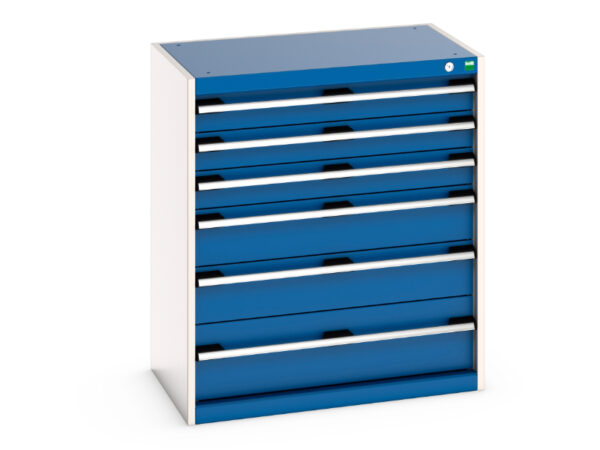 Cubio Drawer Cabinet with 6 Drawers. WxDxH: 800X525X900mm Ral 7035/5010 _SKU-40012087.11V