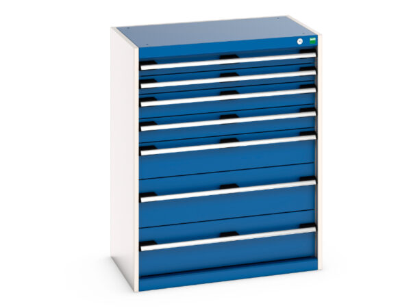 Cubio Drawer Cabinet with 7 Drawers. WxDxH: 800X525X1000mm Ral 7035/5010 _SKU-40012100.11V