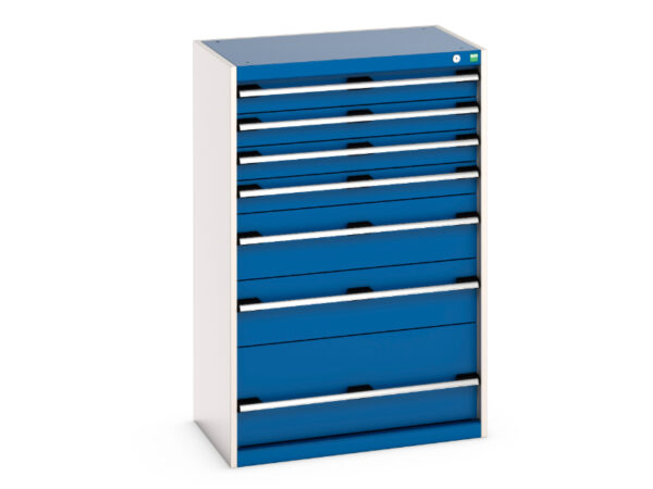 Cubio Drawer Cabinet with 7 Drawers. WxDxH: 800X525X1200mm Ral 7035/5010 _SKU-40012104.11V