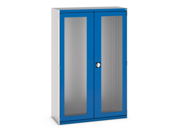 Steel Cupboard with Window Doors - WxDxH: 1050X525X2000mm Ral 7035/5010 _SKU-40013023.11V
