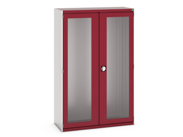 Cubio Cupboard with Window Doors. WxDxH: 1050X525X2000mm Ral 7035/3004 _SKU-40013023.24V