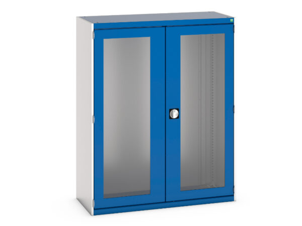 Bott Drawer Cabinet Storage - with Window Doors. WxDxH: 1300X525X1600mm Ral 7035/5010 _SKU-40014022.11V