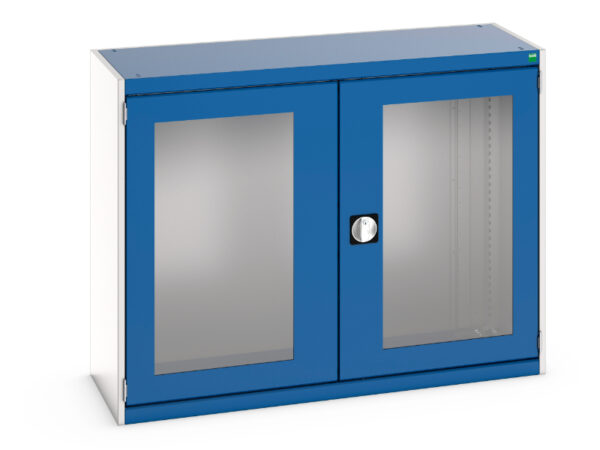 1M High Steel Industrial Cupboard - with Window Doors. WxDxH: 1300X525X1000mm Ral 7035/5010 _SKU-40014067.11V