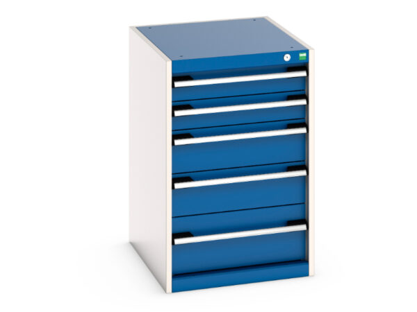 Bott Cubio Cabinet - with 5 Drawers. WxDxH: 525X650X800mm Ral 7035/5010 _SKU-40018037.11V