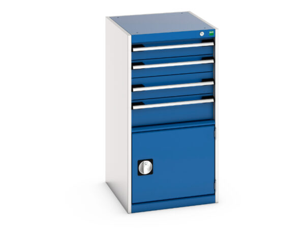 Industrial Drawers Cabinets - Cubio Drawer Cabinet with 4 Drawers / Door. WxDxH: 525X650X1000mm Ral 7035/5010 _SKU-40018055.11V