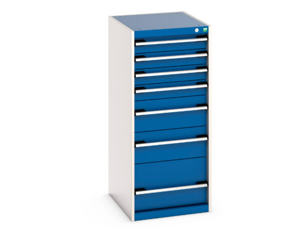 Cubio Drawer Cabinet with 7 Drawers. WxDxH: 525X650X1200mm Ral 7035/5010 _SKU-40018067.11V