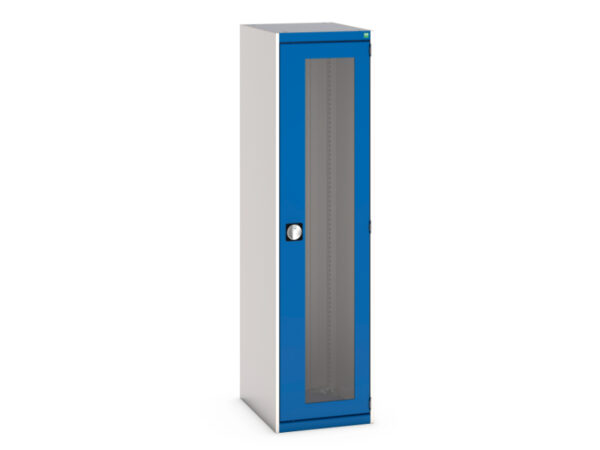 Metal Cupboard with Windows - Cubio Cupboard with Window Doors. WxDxH: 525X650X2000mm Ral 7035/5010 _SKU-40018142.11V