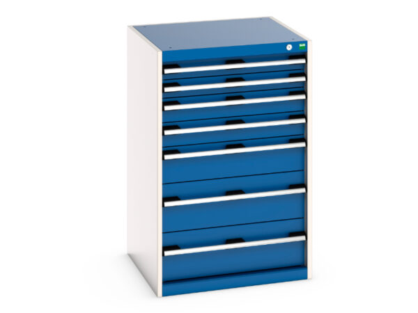 Cubio Drawer Cabinet with 7 Drawers. WxDxH: 650X650X1000mm Ral 7035/5010 _SKU-40019063.11V