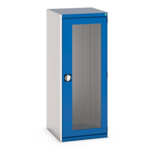 Lockable Stationery Cupboard - with Window Doors. WxDxH: 650X650X1600mm Ral 7035/5010 _SKU-40019166.11V