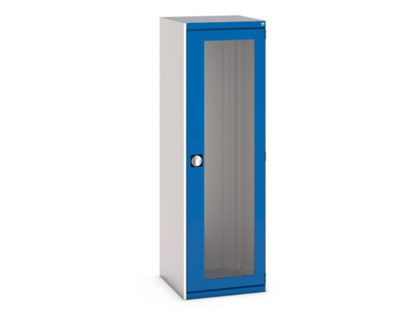 2 Door Metal Cupboard with Windows - WxDxH: 650X650X2000mm Ral 7035/5010 _SKU-40019167.11V