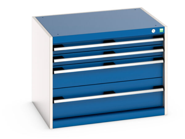 Cubio Drawer Cabinet with 4 Drawers. WxDxH: 800X650X600mm Ral 7035/5010 _SKU-40020005.11V