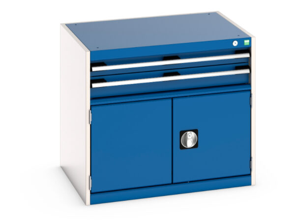 Industrial Blue Drawers - Cubio Drawer-Door Cabinet with 2 Drawers / Door. WxDxH: 800X650X700mm Ral 7035/5010 _SKU-40020011.11V