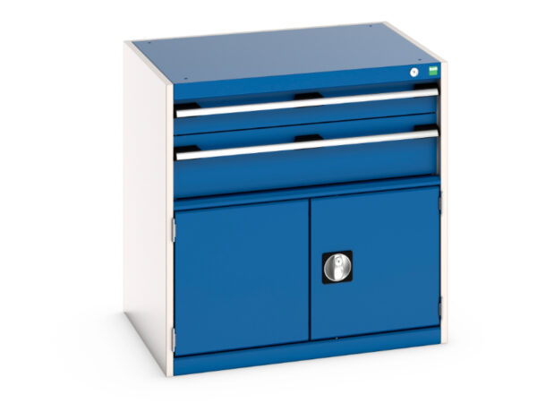 Bott Cubio Industrial Steel Drawers - Cubio Drawer-Door Cabinet with 2 Drawers / Door. WxDxH: 800X650X800mm Ral 7035/5010 _SKU-40020021.11V