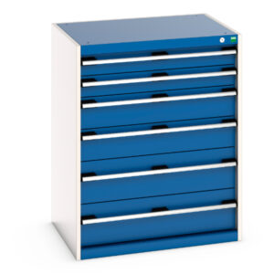 Cubio Drawer Cabinet with 6 Drawers. WxDxH: 800X650X1000mm Ral 7035/5010 _SKU-40020049.11V