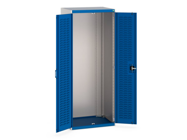 Louvre Door Metal Cupboard - WxDxH: 800X650X2000mm Ral 7035/5010 _SKU-40020092.11V