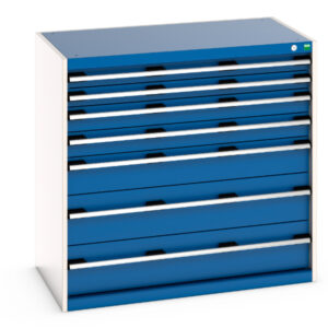 Cubio Drawer Cabinet with 7 Drawers. WxDxH: 1050X650X1000mm Ral 7035/5010 _SKU-40021029.11V
