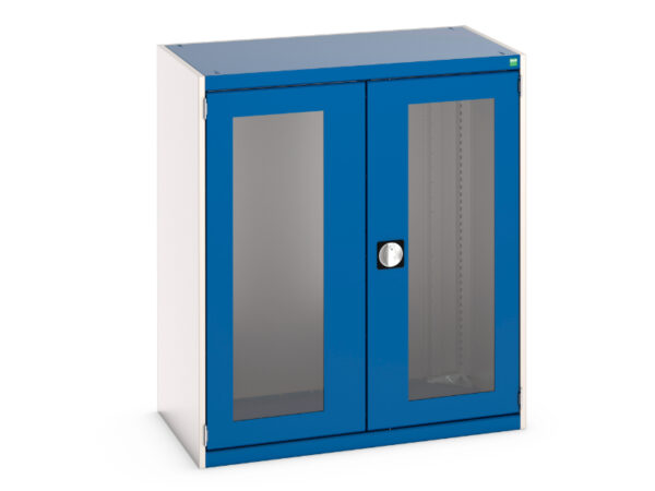 Free Standing Metal Workplace Cupboard - with Window Doors. WxDxH: 1050X650X1200mm Ral 7035/5010 _SKU-40021069.11V