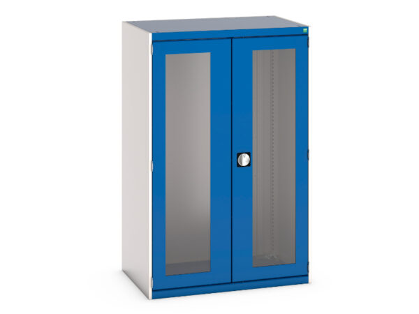 Double Door Steel Cabinet - with Window Doors. WxDxH: 1050X650X1600mm Ral 7035/5010 _SKU-40021070.11V