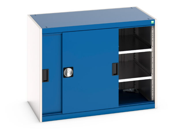 Cubio Cupboard with Sliding Doors, And 2 Shelves. WxDxH: 1050X650X800mm Ral 7035/5010 _SKU-40021137.11V