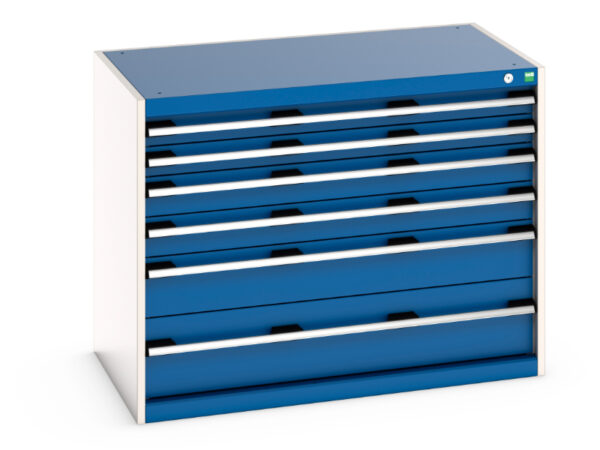 Cubio Drawer Cabinet with 6 Drawers. WxDxH: 1050X650X800mm Ral 7035/5010 _SKU-40021191.11V