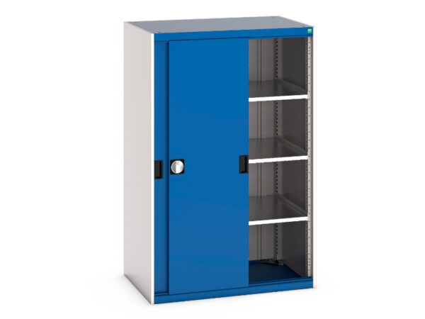 Bott Workshop Cupboard - Cubio Cupboard with Perfo Doors And 3 Shelves. WxDxH: 1050X650X1600mm Ral 7035/5010 _SKU-40021214.11V