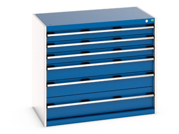 Cubio Drawer Cabinet with 6 Drawers. WxDxH: 1050X650X900mm Ral 7035/5010 _SKU-40021223.11V