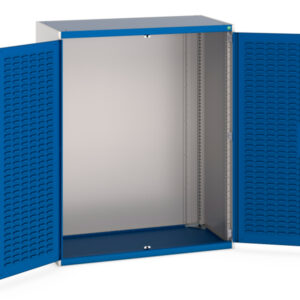 Heavy Duty Standing Cupboard - with Louvre Doors. WxDxH: 1300X650X1600mm Ral 7035/5010 _SKU-40022018.11V