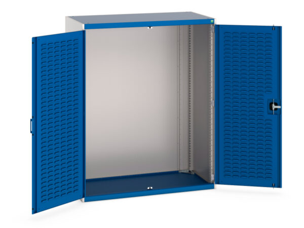 Heavy Duty Standing Cupboard - with Louvre Doors. WxDxH: 1300X650X1600mm Ral 7035/5010 _SKU-40022018.11V