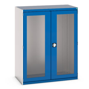 Metal Cupboard with Window Doors - WxDxH: 1300X650X1600mm Ral 7035/5010 _SKU-40022022.11V
