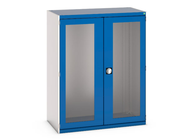 Metal Cupboard with Window Doors - WxDxH: 1300X650X1600mm Ral 7035/5010 _SKU-40022022.11V