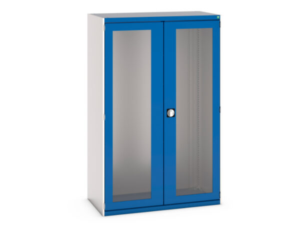 Steel Window Cupboard - with Window Doors. WxDxH: 1300X650X2000mm Ral 7035/5010 _SKU-40022023.11V